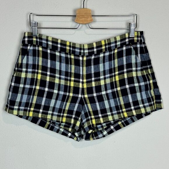 Joie Plaid Linen Merci Short Shorts 6 - Picture 1 of 8